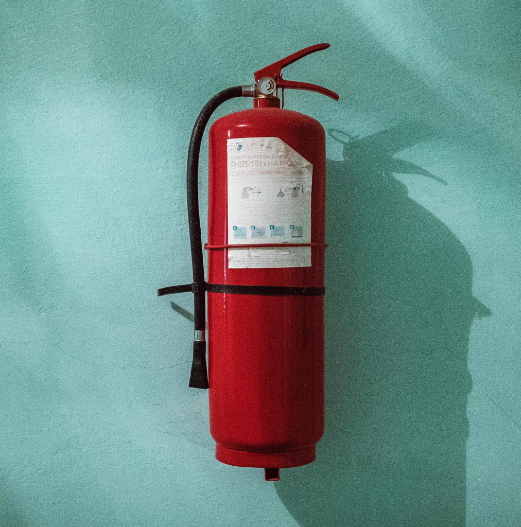 The letter on a fire extinguisher label represents