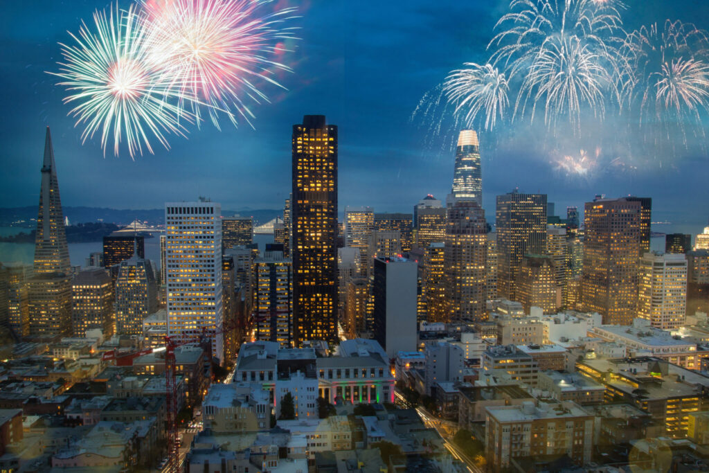 Coit Tower Fireworks